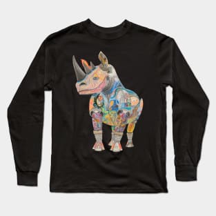 Crash of Rhinos Mechanical Rhino Psychedelic Phoenix Long Sleeve T-Shirt